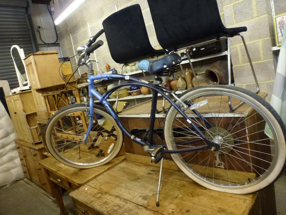A blue vintage Schwinn Ridello bike [garage] WE DO NOT TAKE CREDIT CARDS OR CASH. STORAGE IS CHARGED