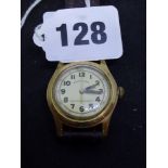 A vintage Swiss Crawford Shock Absorber man's wrist watch, with centre seconds, in 14 ct gold