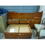 A rare item comprising a mahogany officer's bunk frame removed from the Second World War tanker/