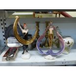 Two Franklin Mint Art Deco style figurines of ladies 'Daybreak in gold' and 'Promise of gold', a