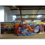 A boxed and unused Formula 1 Scalextric set, a boxed and unused Hot Wheels Terrordactyl - tracks and