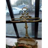 An ornate Coalbrookdale style vintage stick stand with lift-out tray. [hall] WE DO NOT TAKE CREDIT