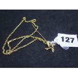 A 14 ct gold rope-twist necklace, and a 9 ct gold windmill stick pin, 6.8 gm WE DO NOT TAKE CREDIT