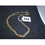 A 9 ct gold box-link necklace, 6 gm WE DO NOT TAKE CREDIT CARDS OR CASH. STORAGE IS CHARGED AFTER