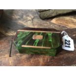A Georgian green tortoiseshell and gold mounted snuff box circa 1800, 8 x 5.5 cm [This lot is viewed