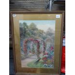 A selection of four watercolours and an oils on canvas, flower pictures by various artists (
