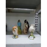 Three large Beswick bird figurines comprising an owl no. 2026, a kookaburra W01159 and a budgie no.