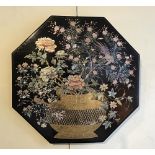 A 19th century Nagasaki lacquer mother-of-pearl octagonal table top, 80 x 80 cm [This lot is
