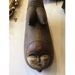 A mid-20th century African fertility mask, possibly from the Congo, 50 x 22 cm [This lot is viewed