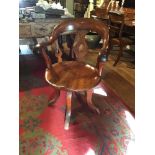 A 19th century mahogany office armchair with swivel seat, 59 x 63 x 88 cm [This lot is viewed at and