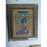 A mid-20th century modern school pastel on card, a Continental street scene, indistinctly signed,