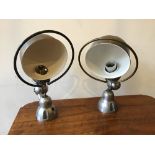 A pair of Jielde 1950s aluminium-alloy and steel light fixtures, 21 cm diameter x 33 cm high [This
