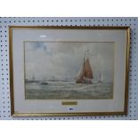 George Stanfield Walters, watercolour heightened with white, 'On the Scheldt', signed (31 x 50cm),