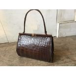 A vintage crocodile ladies handbag 26 x 12 x 19 cm and another similar (2) [This lot is viewed at