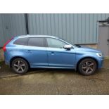A blue Volvo XC60 diesel automatic estate car registration number MR14 NCS, with leather seats and