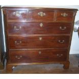 A late 18th century mahogany chest of three small over three long drawers, on bracket feet, 104 x 52