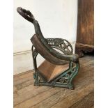 A 19th century French pine and cast iron slicing machine, 30 x 30 x 45 cm [This lot is viewed at and