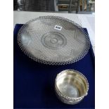 Two items of Persian 84 standard silver, comprising a dish on three feet and a sugar basin with