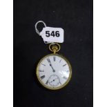 A late Victorian 18 ct gold keyless pocket watch, monogram to back, Chester 1895 WE DO NOT TAKE