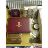 A 1937 specimen coin set in its original red leather case, a quantity of modern crowns etc. WE DO