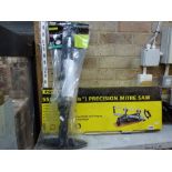 Focus 550ml Precision Mitre Saw in box and a Crivit Sports Floor pump. [G38] WE DO NOT ACCEPT CREDIT