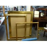 Three fine highly burnished gold-leaf exhibition frames, one with maker's label for Leonard Villa,