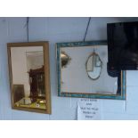 Four mirror including a pine framed mirror and a floral framed mirror. WE DO NOT ACCEPT CREDIT