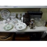 A collection of Aynsley Pembroke pattern china including planters, dishes, vases, etc., a pair of