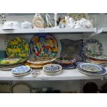 A collection of Italian faience and other highly decorative wall plates and platters [s55] WE DO NOT