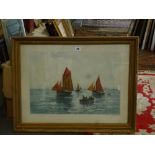 A selection of nine various items, comprising watercolours and prints and including a late 19th