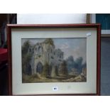 Five antique watercolours of ruins in landscapes, one attributed to S. Prout, one a ruin at '