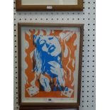 A collection of four modern art prints including Carl Johnson, 'Seated girl', signed, titled and