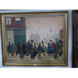 Roy Colley, oils on board, a queue at the fish and fruit shop, signed and dated 83, and an oils on