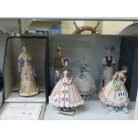 Six Royal Worcester limited edition figures from the Victorian series, comprising Madelaine with