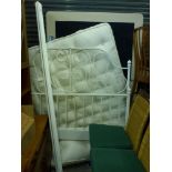 A pretty metal bedframe in cream of scrolling form. WE DO NOT ACCEPT CREDIT CARDS. STORAGE IS