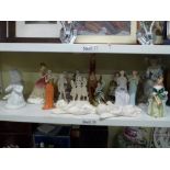 A collection of figurines including a Royal Doulton figurine Sarah HN3380 plus further figurines