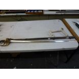 A Victorian presentation sword with silver-plated scabbard, signed Kenning London Liverpool and
