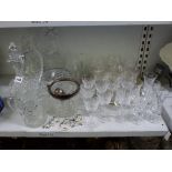 A quantity of glass ware comprising Edinburgh Crystal red and white wine glasses, a set of six Royal