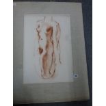 Frank Dobson RA, a nude figure study sanguine drawing, signed, (51 x 35 cm), unframed. Provenance: