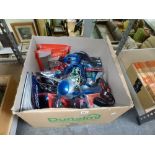 A box of assorted Ultimate Real Robots sets, components and file, including videos and head set [
