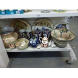 A mixed lot including a large Royal Doulton Old England series bowl The Gleaners, three further