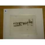 Eight unframed original prints, all signed: Kenneth Holmes etching To The Fields, Reynolds Stone