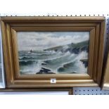 Three late 19th century British school oils on canvas, comprising a coastal scene, a moonlit loch,