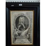 Houbraken, three framed antique line engraved portraits including of the earls of Rochester and of