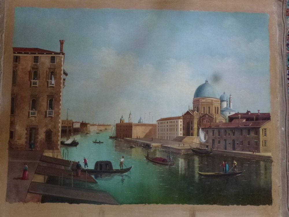 Continental school style, oils on canvas, three views of Venice (53 x 73 cm) (3) WE DO NOT ACCEPT - Image 3 of 3