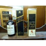 Whisky: Johnnie Walker Black Label 12 year Extra Special Old Scotch Whisky, 1 litre (x1), with