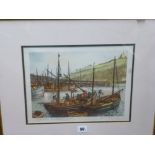 Alice Greenhill, watercolour, fishing boats at Ostend, signed; James Priddey, a mixed method