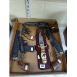 Five various replica hand guns, including a pair of revolvers by BKA 98; together with a