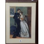 A large collection of framed prints including fashion plates, a Pears print, Baxter prints, a modern