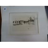 Eight unframed original prints, all signed, including Jan Daum, an etching, 'The Road to the Downs';